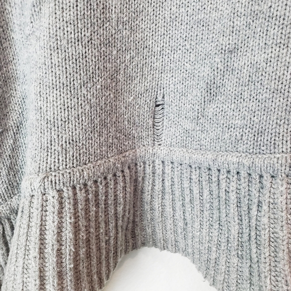 TALBOTS Nylon/Lambswool Petites Soft Gray Coastal Knit Cardigan Sweater Size: Lg - Picture 5 of 5